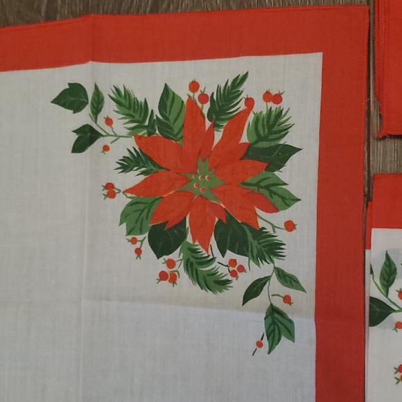 🌲❤️ Vintage Christmas Cloth Napkins Set 4 15X15 Made in Italy - New - Picture 3 of 8